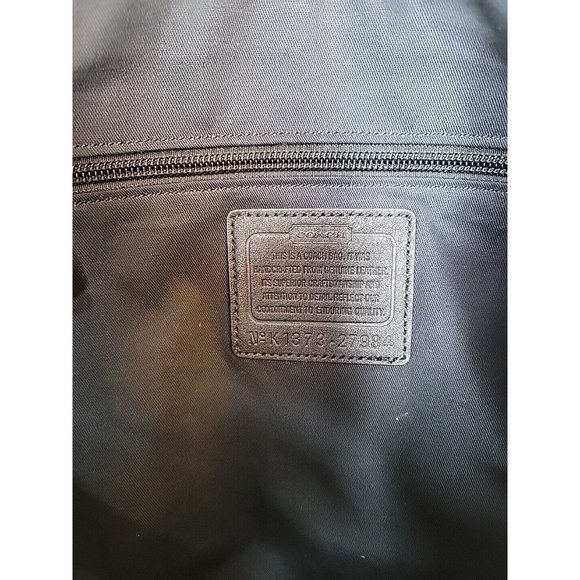 Coach Leather Bleecker Cooper Tote Shoulder Bag Black Python Top Zip - Picture 7 of 15